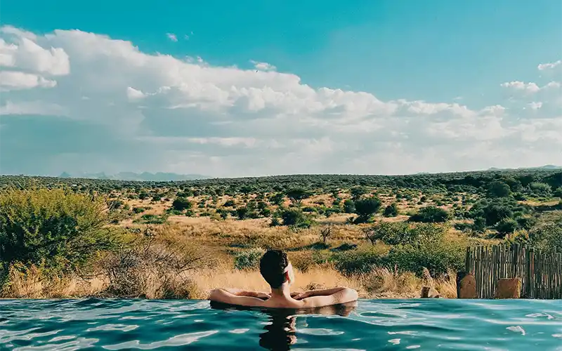 Hotel pool at Omaanda Lodge in Namibia